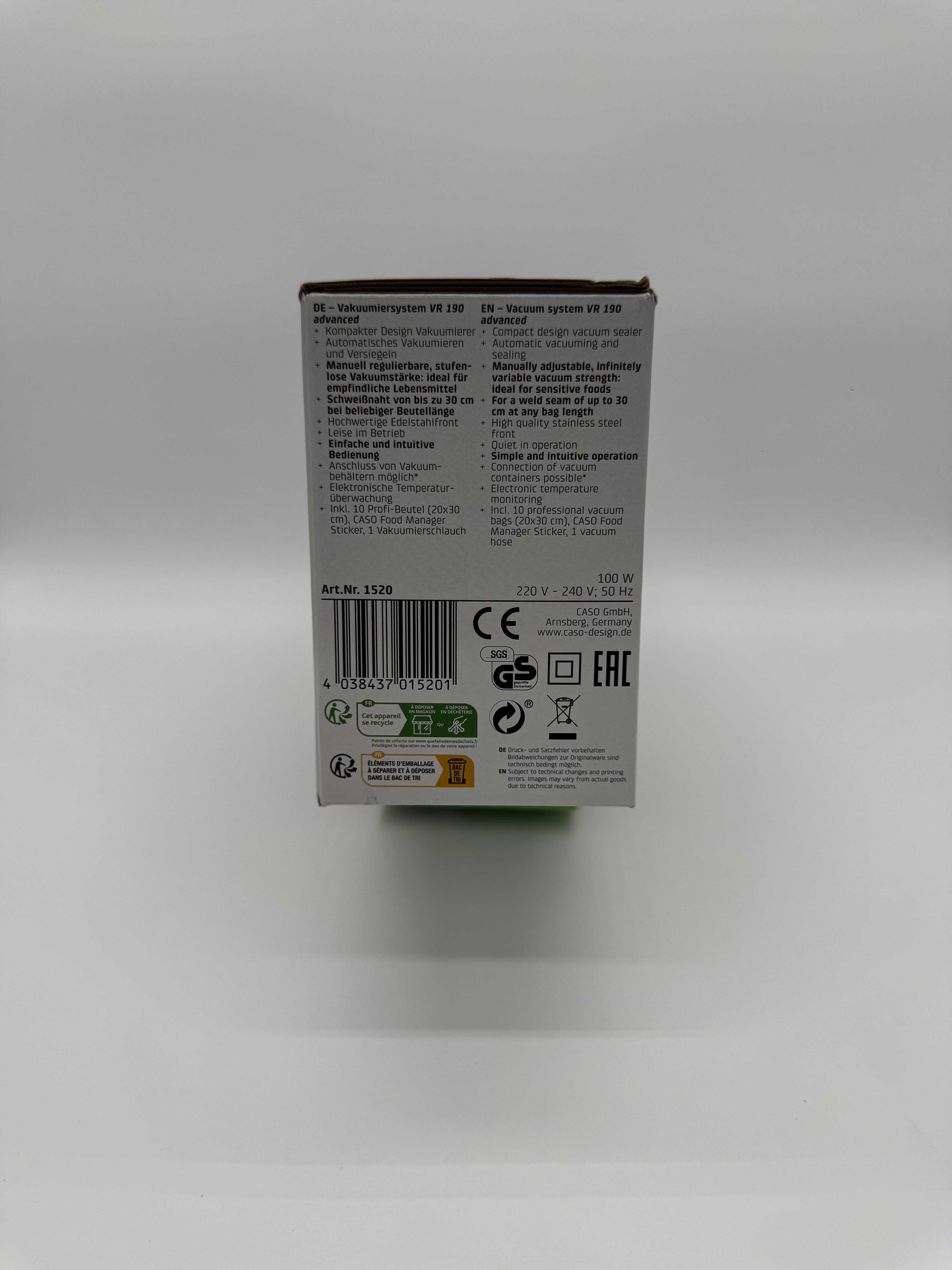 CASO Design – Vakuumierer VR 190 advanced