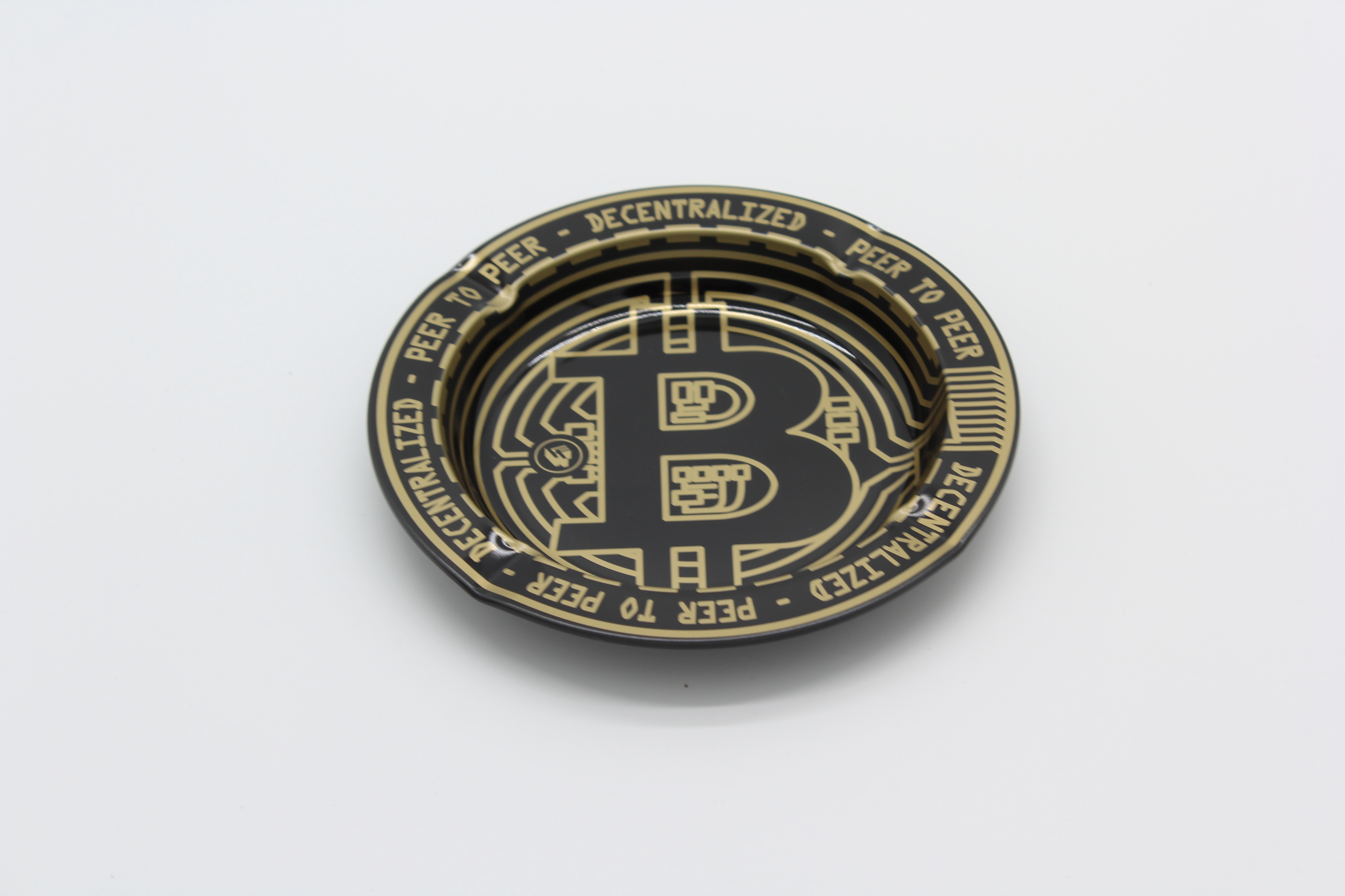 Bitcoin Aschenbecher Schwarz/Gold