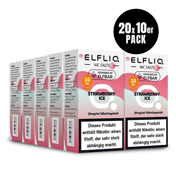 ELFBAR ELFLIQ Nikotinsalz Liquid Erdbeere Ice 20 mg/ml, 10 ml