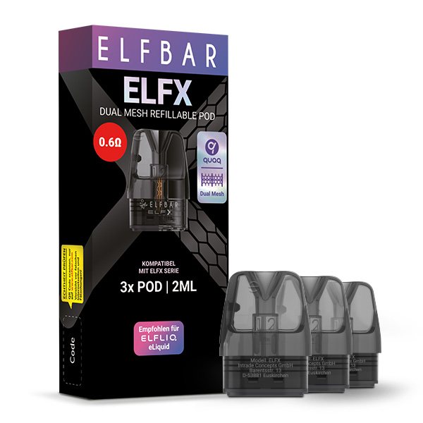 ELFBAR ELFX Refillable Pods 3er Pack, 2 ml