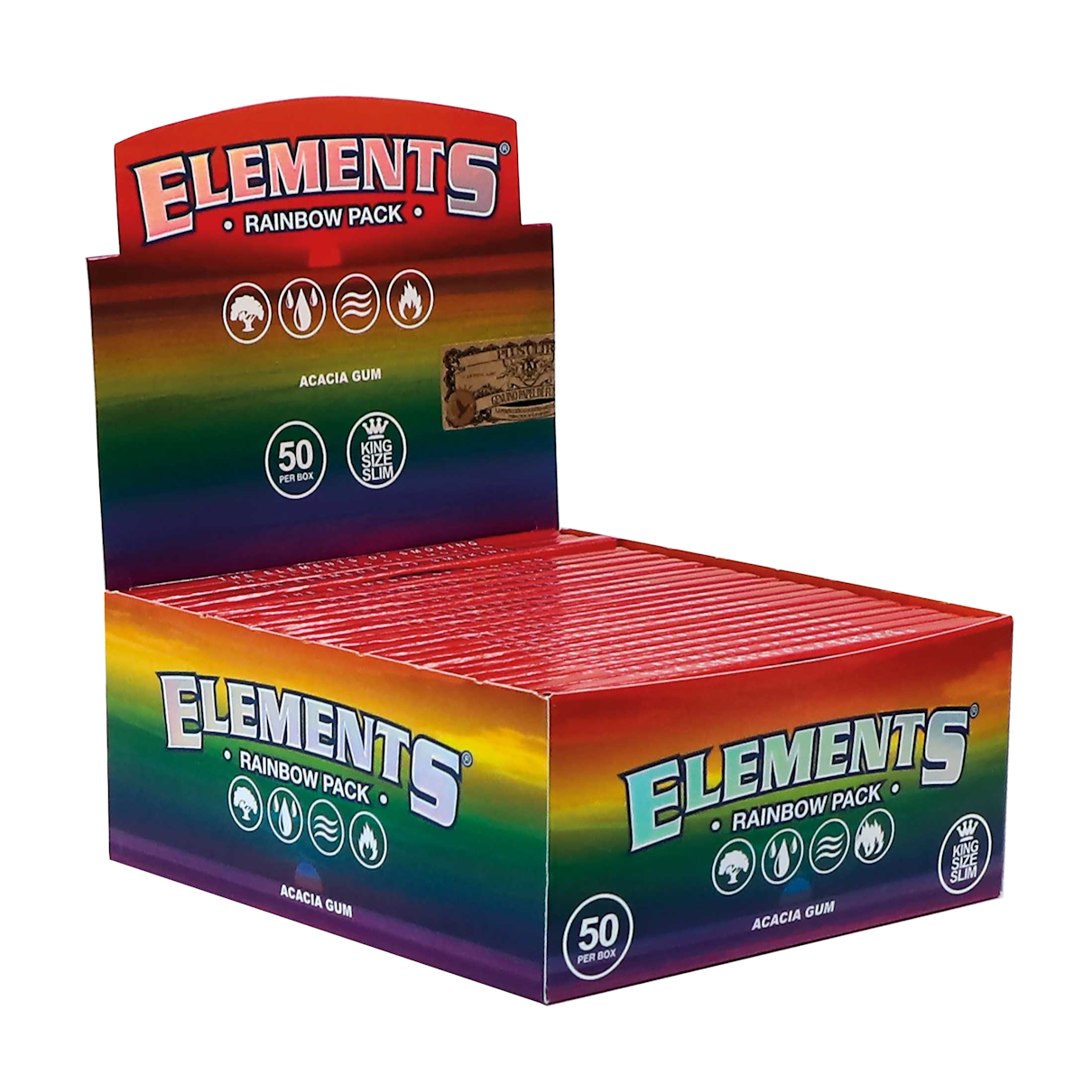 Elements King Size Slim Rainbow Pack