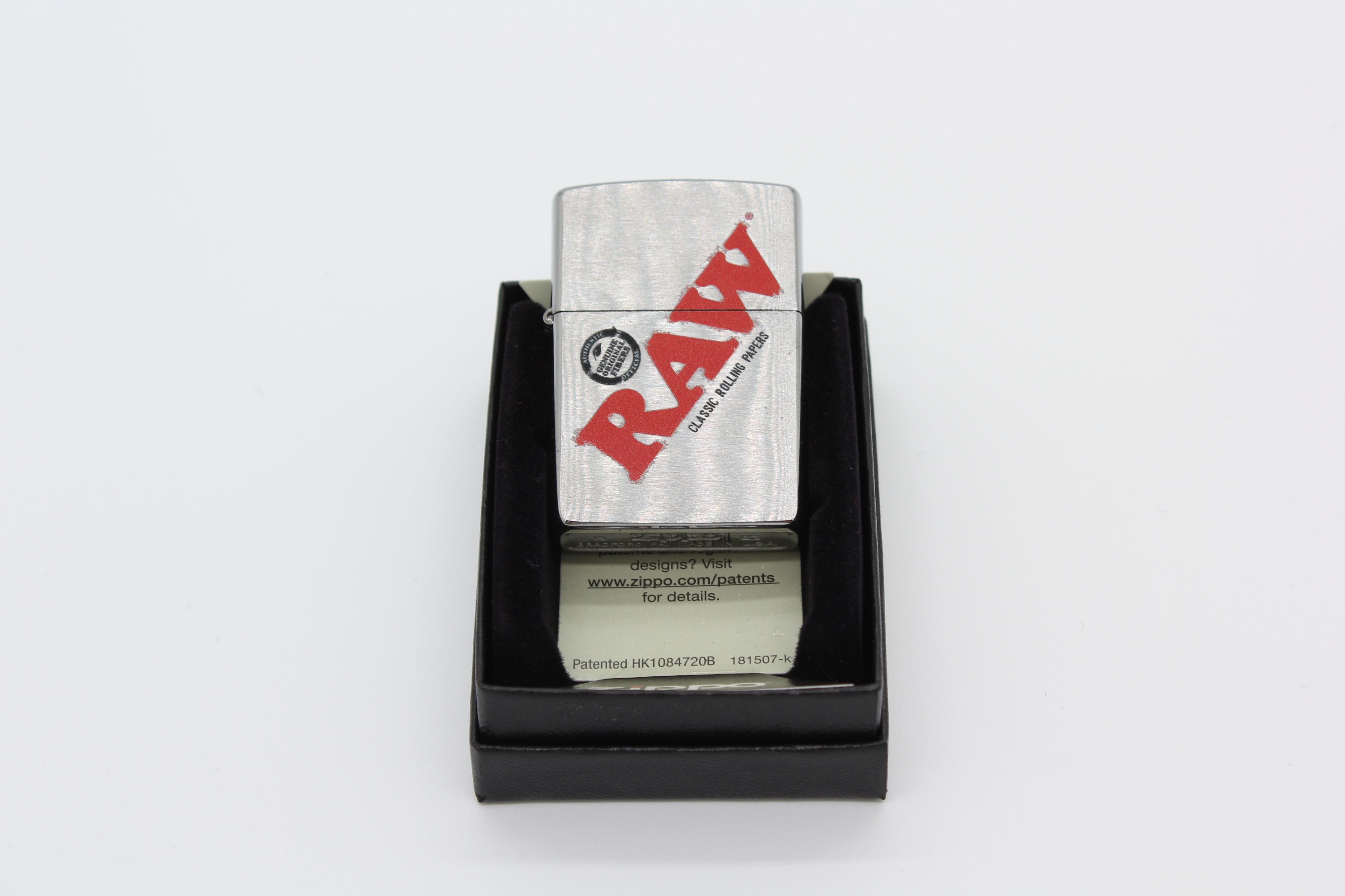 RAW Classic Rolling Papers Zippo-Feuerzeug – Silber