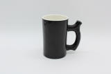 Black Leaf Ceramic Mug mit Pfeifenfunktion