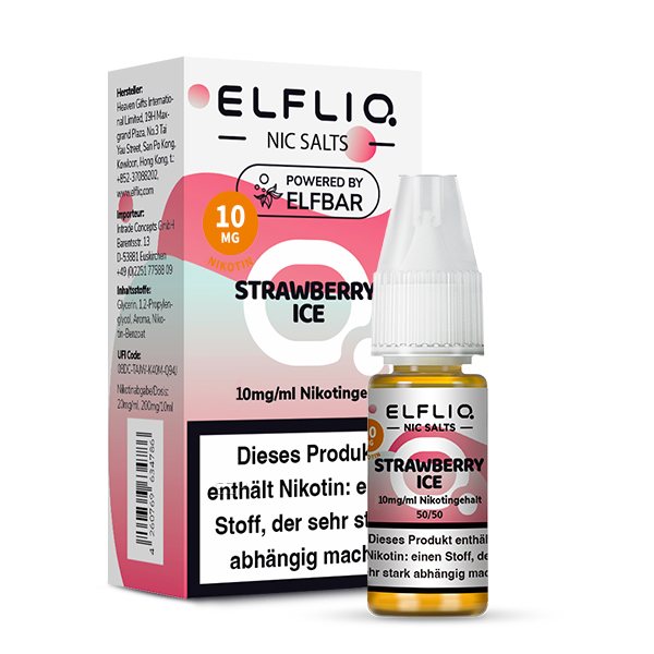 ELFBAR ELFLIQ Nikotinsalz Liquid Erdbeere Ice 20 mg/ml, 10 ml