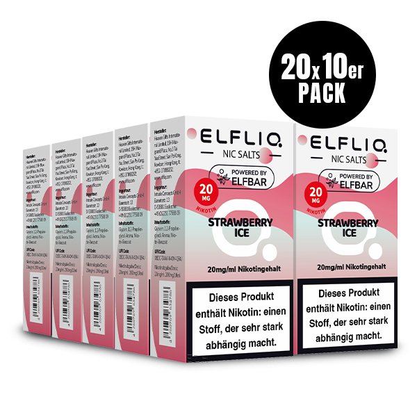 ELFBAR ELFLIQ Nikotinsalz Liquid Erdbeere Ice 20 mg/ml, 10 ml