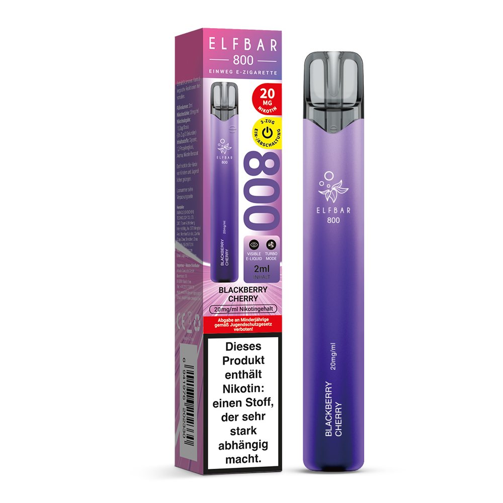 ELFBAR 800 Einweg E-Zigarette Brombeere Kirsche 20 mg/ml