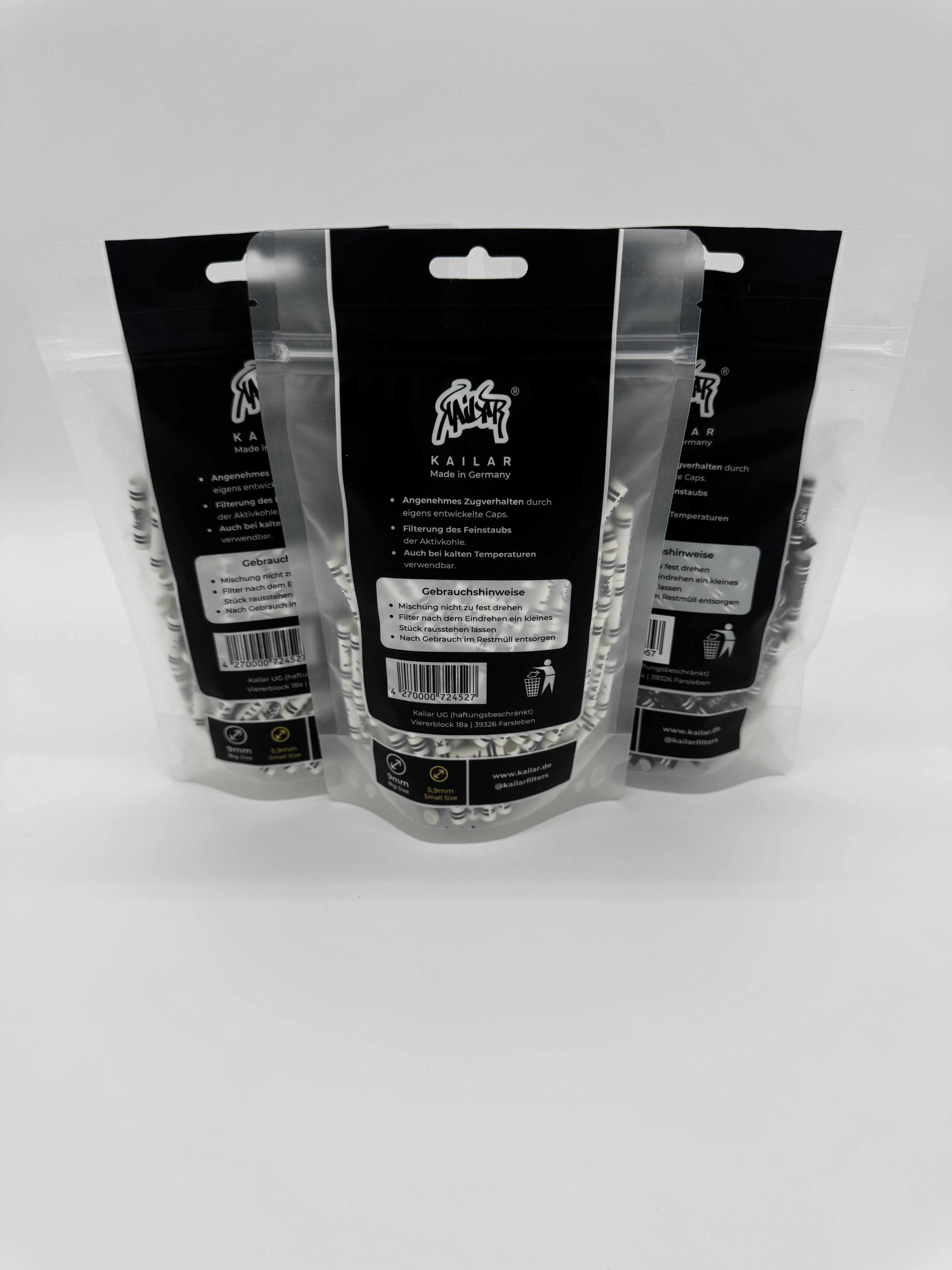 KAILAR – Small Size Cellulose Aktivkohlefilter