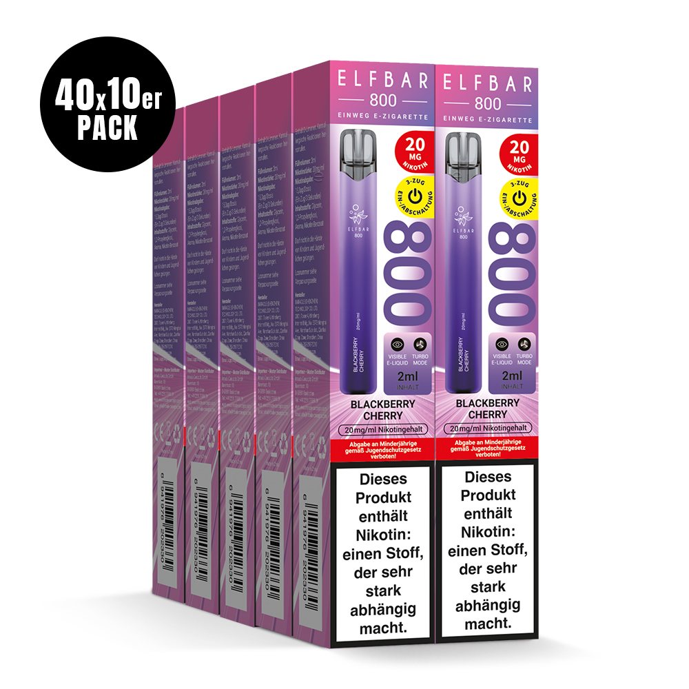 ELFBAR 800 Einweg E-Zigarette Brombeere Kirsche 20 mg/ml