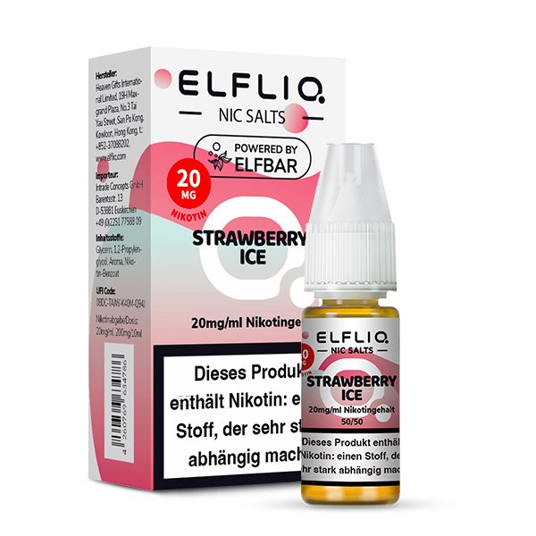 ELFBAR ELFLIQ Nikotinsalz Liquid Erdbeere Ice 20 mg/ml, 10 ml