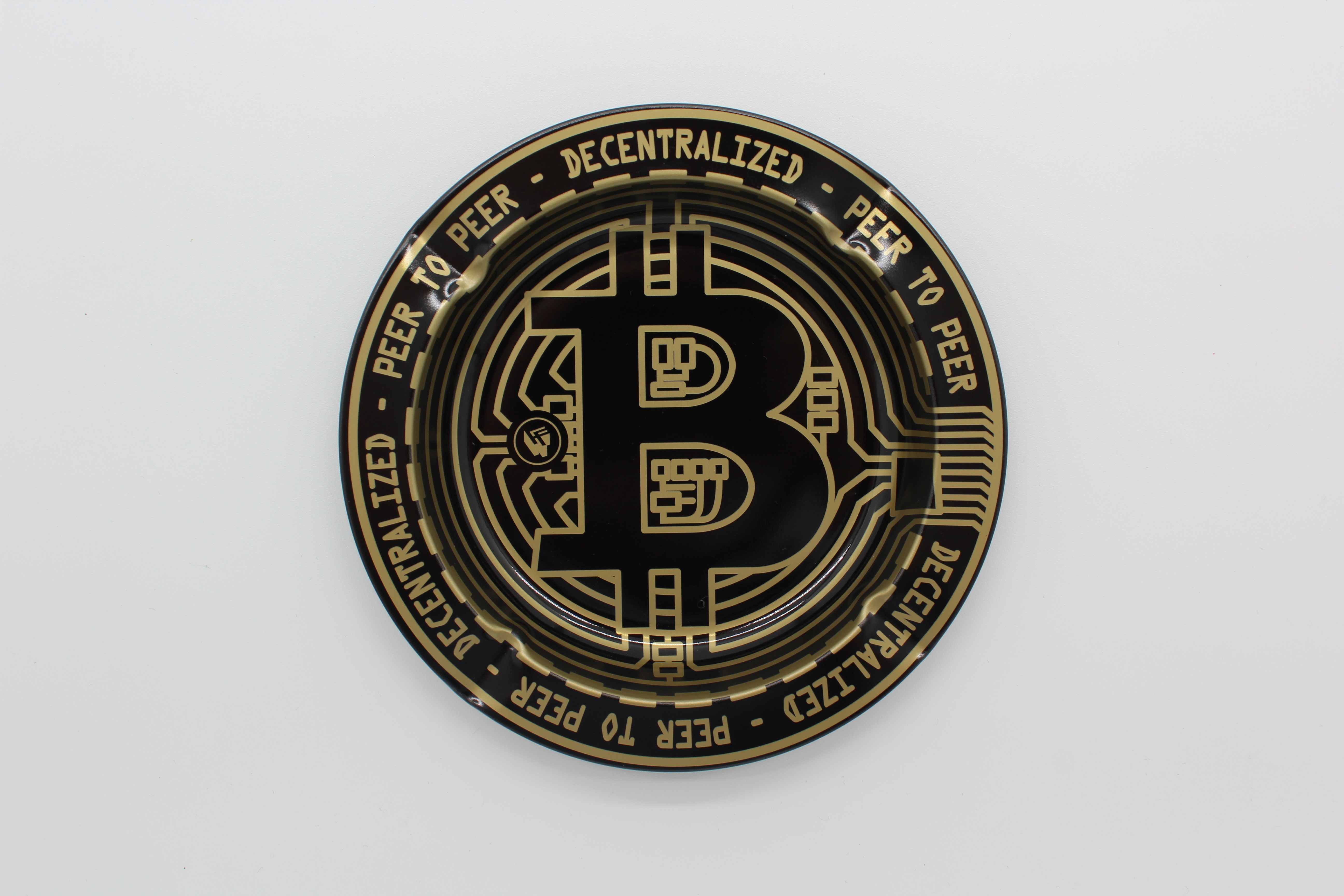 Bitcoin Aschenbecher Schwarz/Gold