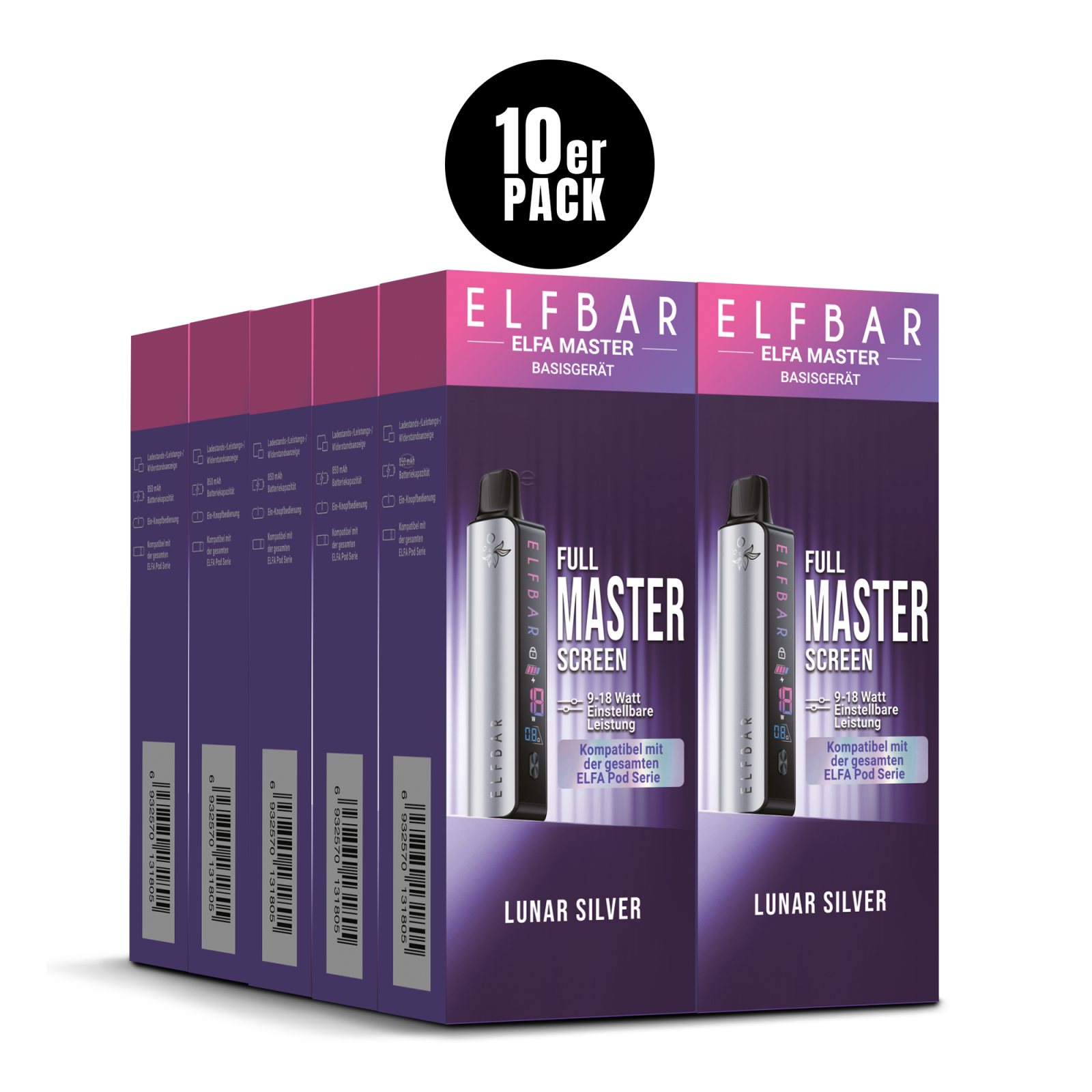ELFBAR ELFA Master Akkuträger Lunar Silver 850 mAh
